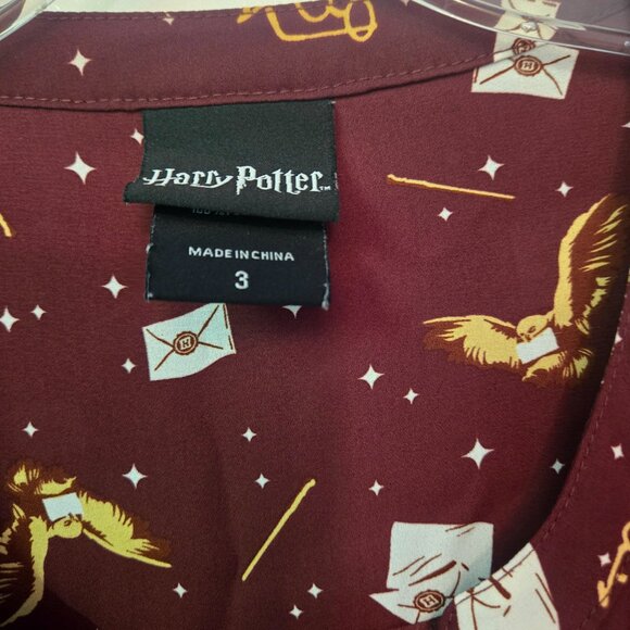 Harry Potter Red Stars & Wands Georgette Harper Blouse - Picture 6 of 7